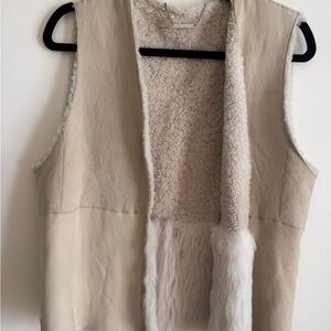 Elie Tahari Cream Shearling Vest